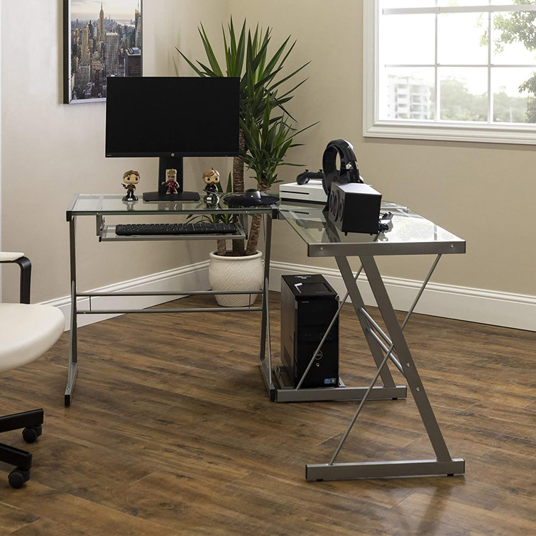 Glass l deals desk